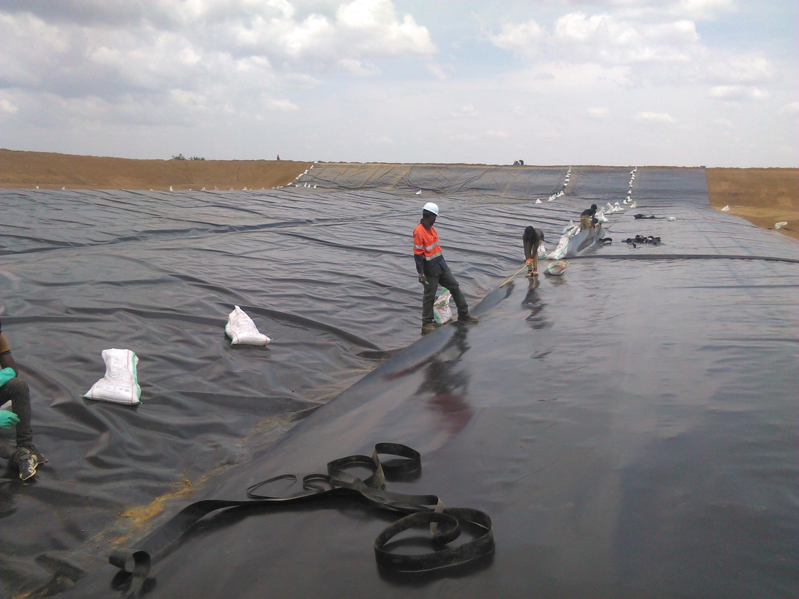 HDPE lining installation